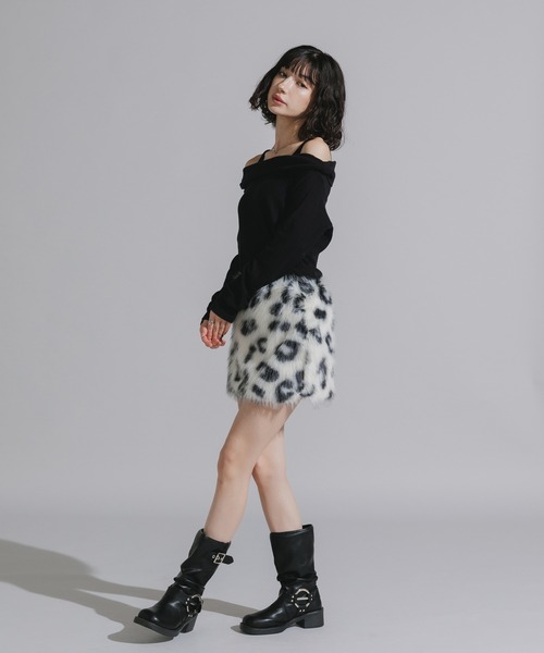Faux Fur Knit Mini Skirt / フェイクファーニットミニスカート