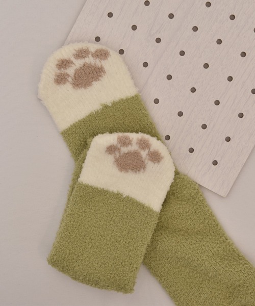 VIBGYOR Women(ヴィブジョー ウィメン)の「【float】ふわふわ モコモコ ネコ柄 パステル カラー デザイン ルームソックス【12色展開】(ソックス/靴下・レディース・グレー系1/ベージュ系2/グリーン系2/ブルー系3/ブルー系1/ピンク系1/ピンク系2/ピンク系3/グリーン系1/ベージュ系3/グリーン系3/ブルー系2・FREE)」の20枚目の写真