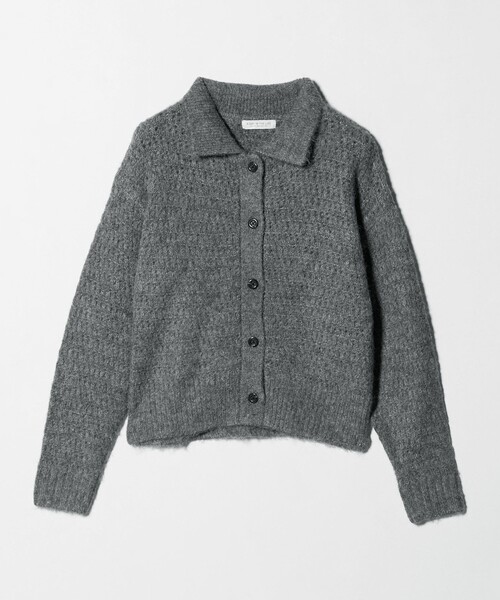 AURALEE オーラリー　クロップド丈　ポロカーディガン SUPER FINE WOOL HIGH GAUGE RIB KNIT