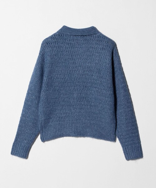 AURALEE オーラリー　クロップド丈　ポロカーディガン SUPER FINE WOOL HIGH GAUGE RIB KNIT