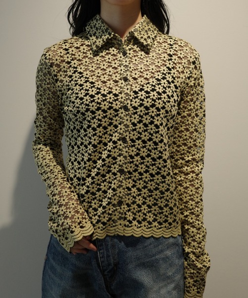 CLANE 3D FLOWER LACE SHIRT 【公式通販】