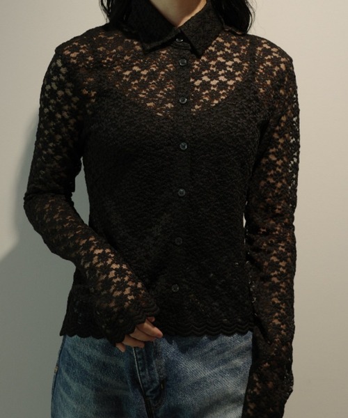 CLANE 3D FLOWER LACE SHIRT 【公式通販】