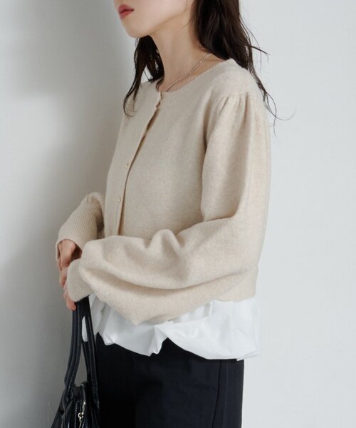 Kastane（カスタネ）の「*2WAYバルーンニットカーディガン（カーディガン/ボレロ・レディース・グレー/アイボリー/ブラック・FREE）」の21枚目の写真