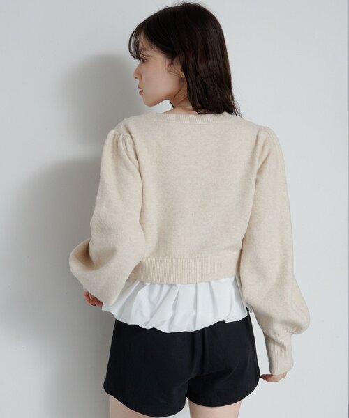 Kastane（カスタネ）の「*2WAYバルーンニットカーディガン（カーディガン/ボレロ・レディース・グレー/アイボリー/ブラック・FREE）」の20枚目の写真