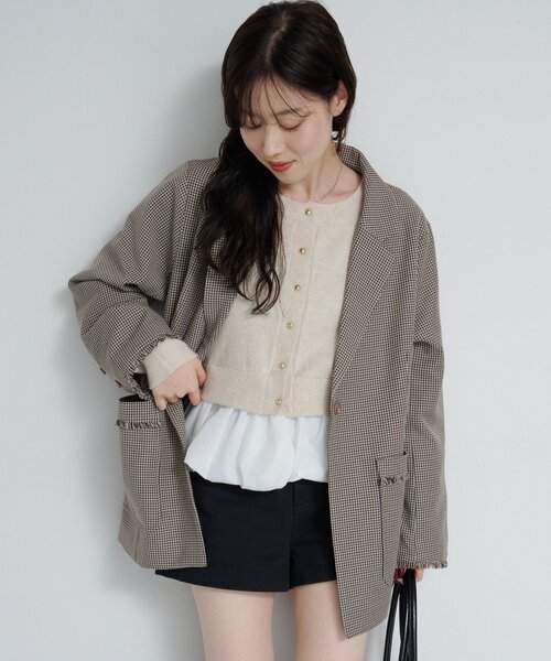 Kastane（カスタネ）の「*2WAYバルーンニットカーディガン（カーディガン/ボレロ・レディース・グレー/アイボリー/ブラック・FREE）」の18枚目の写真