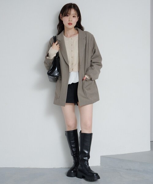 Kastane（カスタネ）の「*2WAYバルーンニットカーディガン（カーディガン/ボレロ・レディース・グレー/アイボリー/ブラック・FREE）」の4枚目の写真