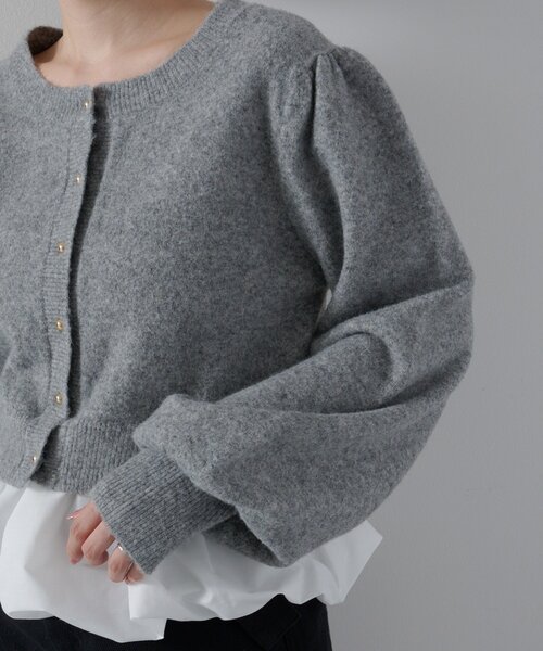 Kastane（カスタネ）の「*2WAYバルーンニットカーディガン（カーディガン/ボレロ・レディース・グレー/アイボリー/ブラック・FREE）」の9枚目の写真