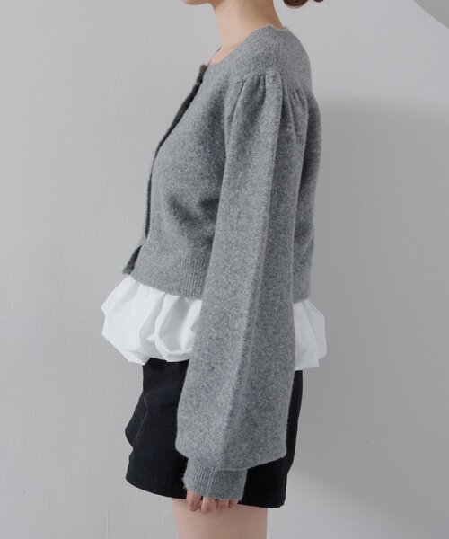 Kastane（カスタネ）の「*2WAYバルーンニットカーディガン（カーディガン/ボレロ・レディース・グレー/アイボリー/ブラック・FREE）」の12枚目の写真