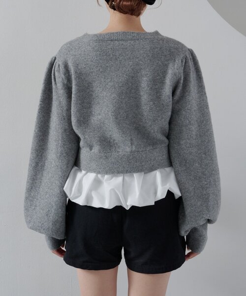 Kastane（カスタネ）の「*2WAYバルーンニットカーディガン（カーディガン/ボレロ・レディース・グレー/アイボリー/ブラック・FREE）」の13枚目の写真