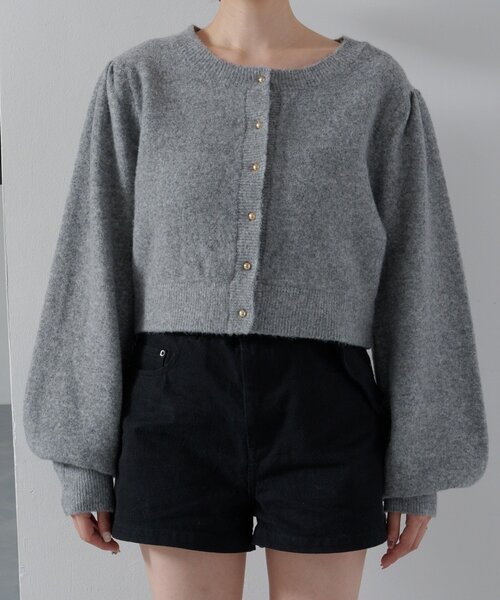 Kastane（カスタネ）の「*2WAYバルーンニットカーディガン（カーディガン/ボレロ・レディース・グレー/アイボリー/ブラック・FREE）」の14枚目の写真