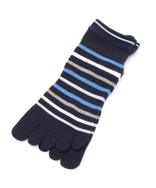 adabat（アダバット）の「5本指ボーダーショートソックス（ソックス/靴下・レディース・ホワイト系3/ブラック系2/ネイビー系2・00）」の4枚目の写真