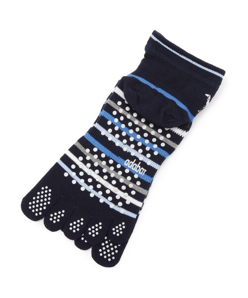 adabat（アダバット）の「5本指ボーダーショートソックス（ソックス/靴下・レディース・ホワイト系3/ブラック系2/ネイビー系2・00）」の5枚目の写真
