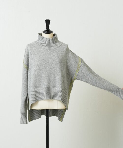 BEARDSLEY（ビアズリー）の「ステッチニット（ニット/セーター・レディース・チャコールグレー/ライトグレー・FREE）」の18枚目の写真