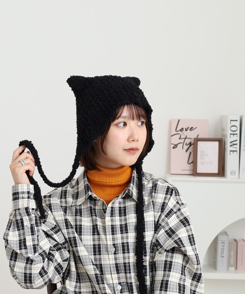 Fabulous（ファビュラス）の「fabulous 猫耳ニット帽（ニットキャップ/ビーニー・レディース・ブラック/アイボリー/ベージュ・FREE）」の19枚目の写真