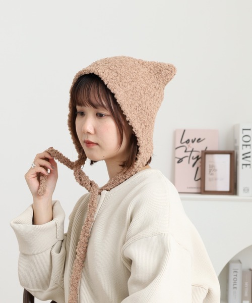 Fabulous（ファビュラス）の「fabulous 猫耳ニット帽（ニットキャップ/ビーニー・レディース・ブラック/アイボリー/ベージュ・FREE）」の22枚目の写真