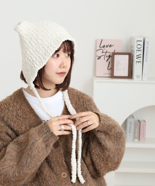 Fabulous（ファビュラス）の「fabulous 猫耳ニット帽（ニットキャップ/ビーニー・レディース・ブラック/アイボリー/ベージュ・FREE）」の13枚目の写真