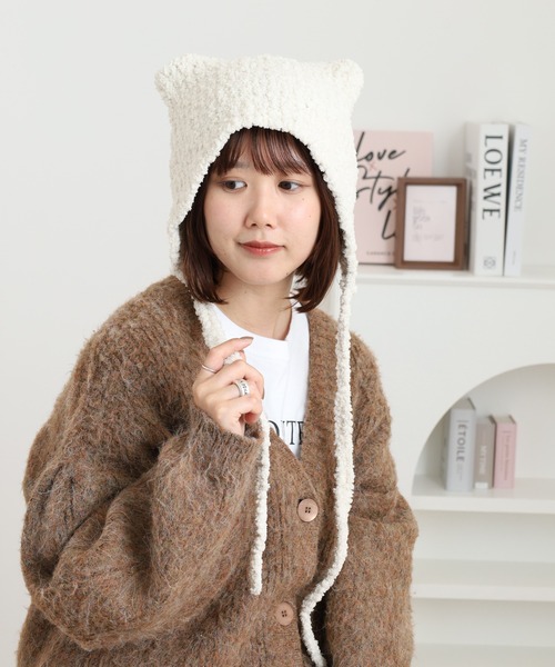 Fabulous（ファビュラス）の「fabulous 猫耳ニット帽（ニットキャップ/ビーニー・レディース・ブラック/アイボリー/ベージュ・FREE）」の14枚目の写真