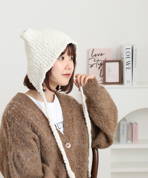 Fabulous（ファビュラス）の「fabulous 猫耳ニット帽（ニットキャップ/ビーニー・レディース・ブラック/アイボリー/ベージュ・FREE）」の15枚目の写真