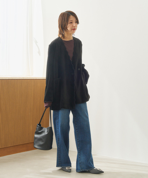 LE TALON(ルタロン)の「LE TALON bucket bag(ショルダーバッグ・レディース・ブラック/ベージュ・FREE)」の5枚目の写真