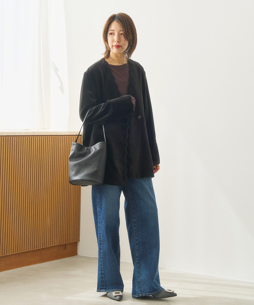 LE TALON(ルタロン)の「LE TALON bucket bag(ショルダーバッグ・レディース・ブラック/ベージュ・FREE)」の6枚目の写真