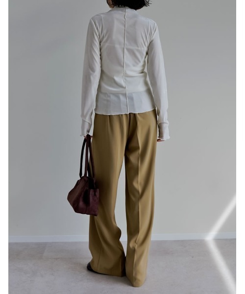 Re:EDIT（リエディ）の「[2025AW COLLECTION][2点セット]シアーフロッキーベロアスカーフ付きハイネックトップス（Tシャツ/カットソー・レディース・アイボリー/チャコールグレー/ブラック/ブラウン・LARGE/MEDIUM）」の17枚目の写真