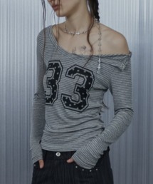 SETUPEXE | 【SETUP‐EXE】33 STRIPE V-NECK TOP / 【セットアップエグゼ】33ストライプ長袖Ｖネック長袖Ｔシャツ(Tシャツ/カットソー)