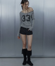 SETUPEXE（セットアップイーエックスイー）の「【SETUP‐EXE】33 STRIPE V-NECK TOP / 【セットアップエグゼ】33ストライプ長袖Ｖネック長袖Ｔシャツ <着用動画あり>（Tシャツ/カットソー）」