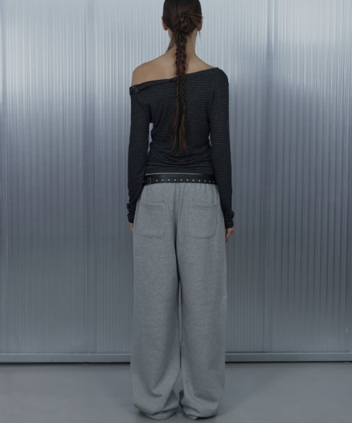 SETUPEXE（セットアップイーエックスイー）の「【SETUP‐EXE】33 STRIPE V-NECK TOP / 【セットアップエグゼ】33ストライプ長袖Ｖネック長袖Ｔシャツ（Tシャツ/カットソー・レディース・杢グレー/ブラック/ホワイト・ONE SIZE）」の17枚目の写真