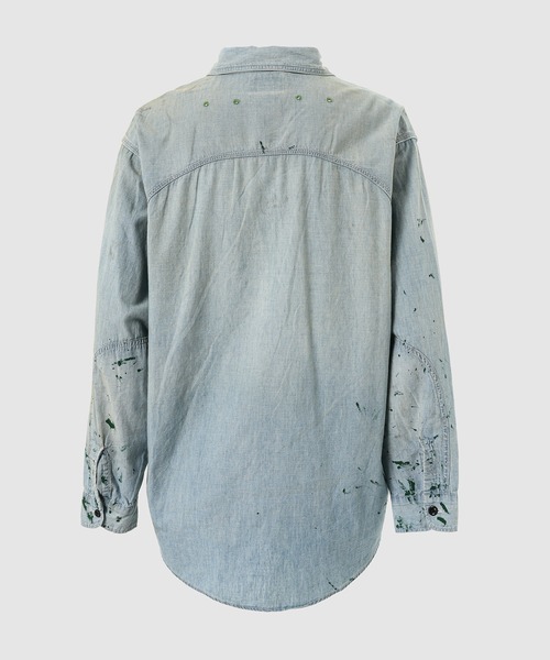 BOW WOW(バウワウ)の「PAINT STAINED CHAMBRAY SHIRT, VENT HOLES(シャツ/ブラウス・メンズ・インディゴブルー・L/XL)」の2枚目の写真