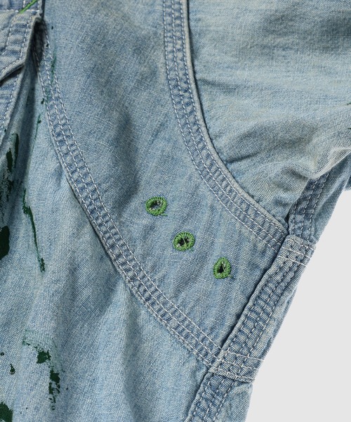 BOW WOW(バウワウ)の「PAINT STAINED CHAMBRAY SHIRT, VENT HOLES(シャツ/ブラウス・メンズ・インディゴブルー・L/XL)」の4枚目の写真