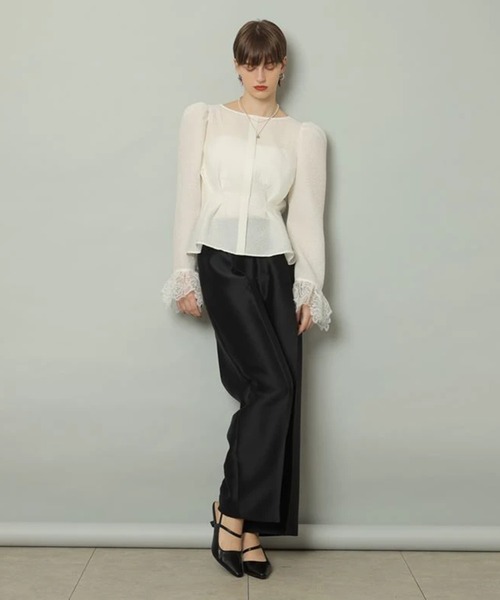 CADUNE(カデュネ)の「ドレスタックパンツ(その他パンツ・レディース・ホワイト/ライトブルー/ブラック・34/36/38/40)」の5枚目の写真