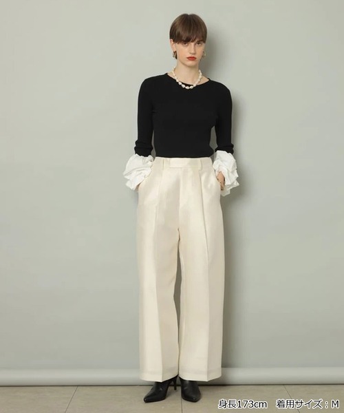 CADUNE(カデュネ)の「ドレスタックパンツ(その他パンツ・レディース・ホワイト/ライトブルー/ブラック・34/36/38/40)」の13枚目の写真