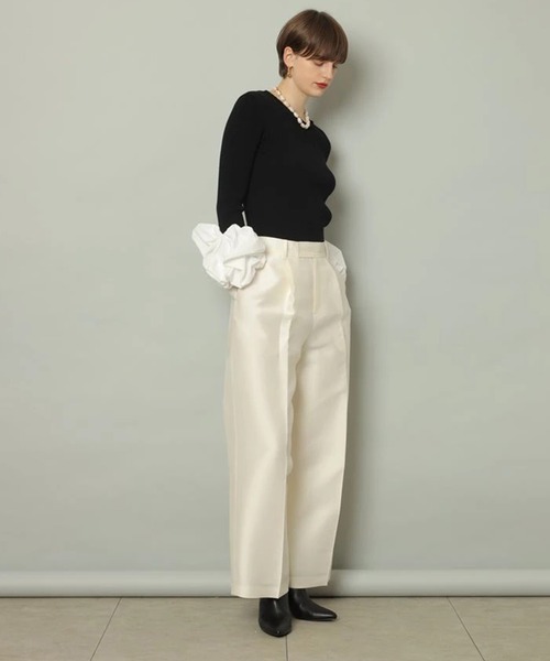 CADUNE(カデュネ)の「ドレスタックパンツ(その他パンツ・レディース・ホワイト/ライトブルー/ブラック・34/36/38/40)」の14枚目の写真