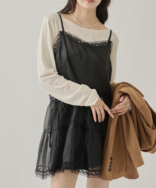 セール】シアーレースキャミチュニック（シャツ/ブラウス）｜mystic