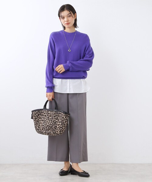 Reflect(リフレクト)の「【重ね着でも一枚着でも◎】ドッキングジャージトップス(Tシャツ/カットソー・レディース・ブルー系その他4/アイボリー・11/09)」の4枚目の写真