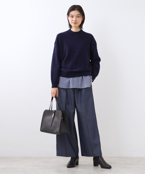 Reflect(リフレクト)の「【重ね着でも一枚着でも◎】ドッキングジャージトップス(Tシャツ/カットソー・レディース・ブルー系その他4/アイボリー・11/09)」の9枚目の写真
