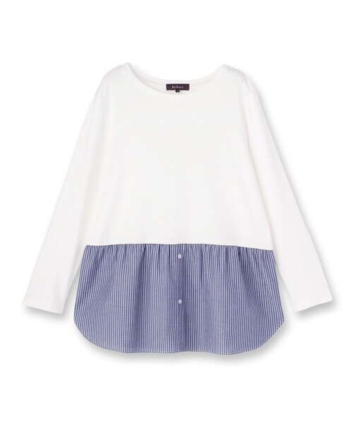 Reflect(リフレクト)の「【重ね着でも一枚着でも◎】ドッキングジャージトップス(Tシャツ/カットソー・レディース・ブルー系その他4/アイボリー・11/09)」の11枚目の写真