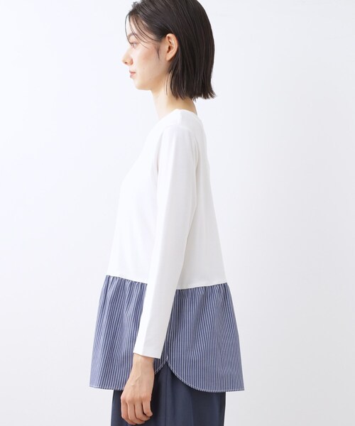 Reflect(リフレクト)の「【重ね着でも一枚着でも◎】ドッキングジャージトップス(Tシャツ/カットソー・レディース・ブルー系その他4/アイボリー・11/09)」の13枚目の写真