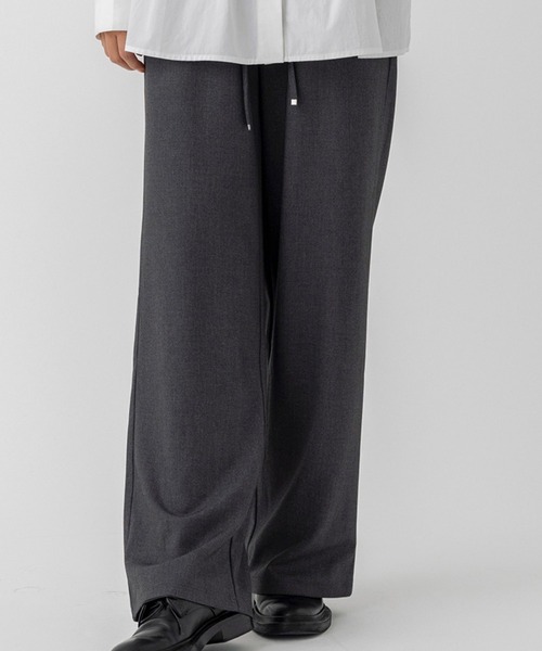 AJUGA.（アジュガ）の「ノータックスマートワイドパンツ（スラックス・レディース・グレー/ブラック/ホワイト・S/M）」の3枚目の写真