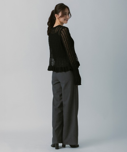 AJUGA.(アジュガ)の「ノータックスマートワイドパンツ(スラックス・レディース・グレー/ブラック/ホワイト・S/M)」の20枚目の写真