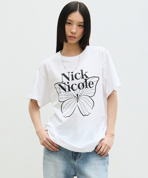 NICK&NICOLE(ニックアンドニコール)の「BIG BUTTERFLY SLEEVE TOP_WHITE BLACK(Tシャツ/カットソー・レディース・その他・FREE)」の3枚目の写真