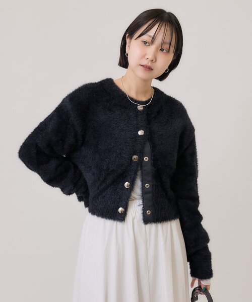mystic（ミスティック）の「【ふわふわの触り心地/今すぐお届け可能◎】ミンクライクジャケットカーディガン（カーディガン/ボレロ・レディース・オフホワイト/ブラウン/ベージュ/ブラック・FREE）」の6枚目の写真
