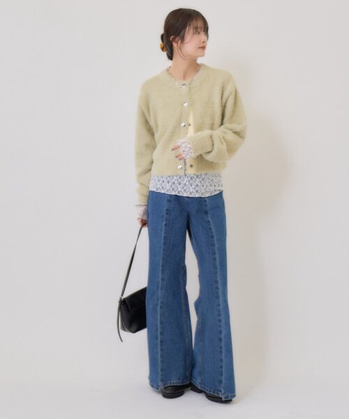 mystic（ミスティック）の「【ふわふわの触り心地/今すぐお届け可能◎】ミンクライクジャケットカーディガン（カーディガン/ボレロ・レディース・オフホワイト/ブラウン/ベージュ/ブラック・FREE）」の16枚目の写真