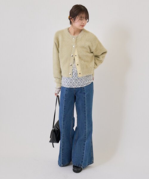 mystic（ミスティック）の「【ふわふわの触り心地/今すぐお届け可能◎】ミンクライクジャケットカーディガン（カーディガン/ボレロ・レディース・オフホワイト/ブラウン/ベージュ/ブラック・FREE）」の17枚目の写真