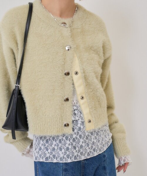 mystic（ミスティック）の「【ふわふわの触り心地/今すぐお届け可能◎】ミンクライクジャケットカーディガン（カーディガン/ボレロ・レディース・オフホワイト/ブラウン/ベージュ/ブラック・FREE）」の21枚目の写真