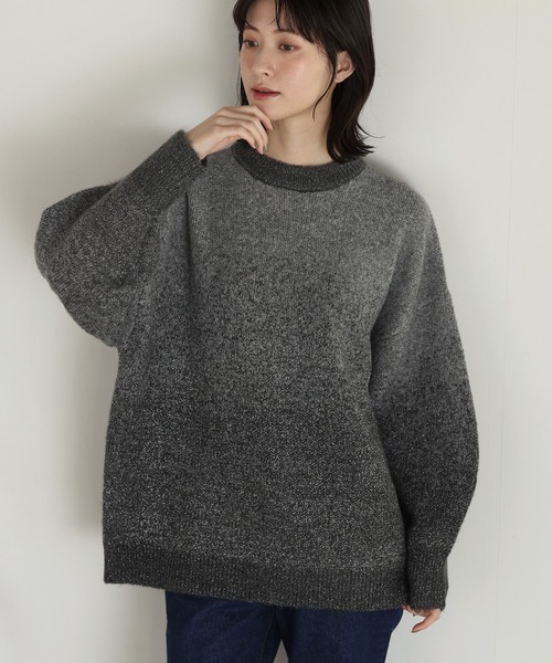 shetila(シェティラ)の「ラメグラデ クルーニット プルオーバー(ニット/セーター・レディース・ライトグレー/チャコール/ベージュ・M)」の21枚目の写真