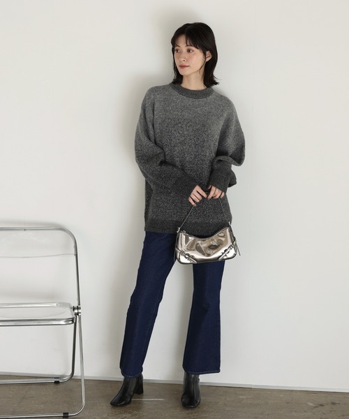 shetila(シェティラ)の「ラメグラデ クルーニット プルオーバー(ニット/セーター・レディース・ライトグレー/チャコール/ベージュ・M)」の18枚目の写真