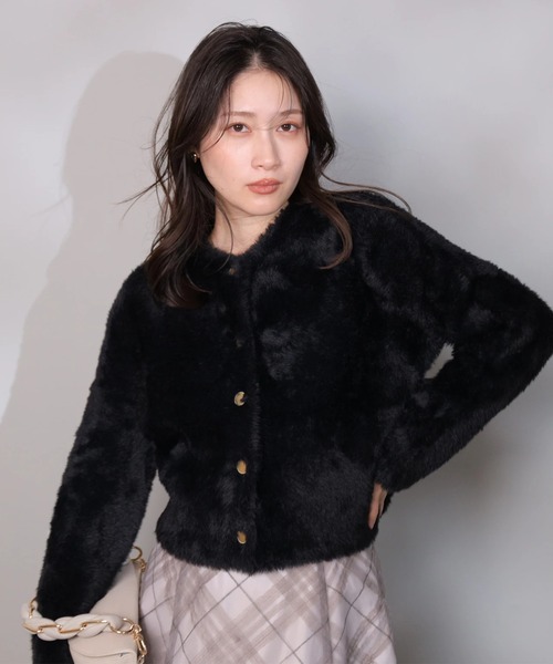 ふわふわシャギーカーディガン（ニット/セーター）｜Apuweiser-riche