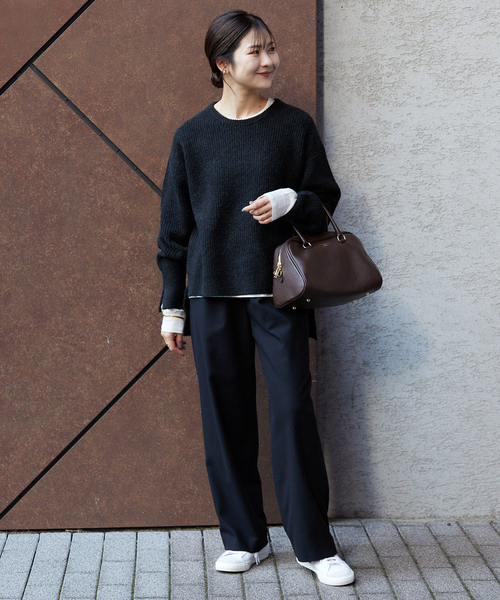 3サイズ展開/WEB限定/追加2》ウール混ドロストイージースラックス