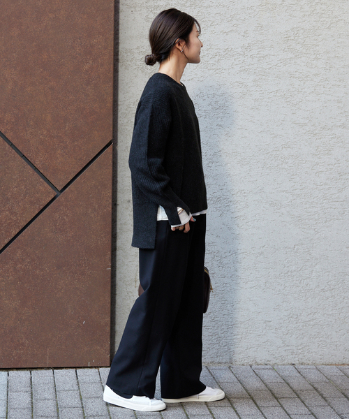 3サイズ展開/WEB限定/追加2》ウール混ドロストイージースラックス